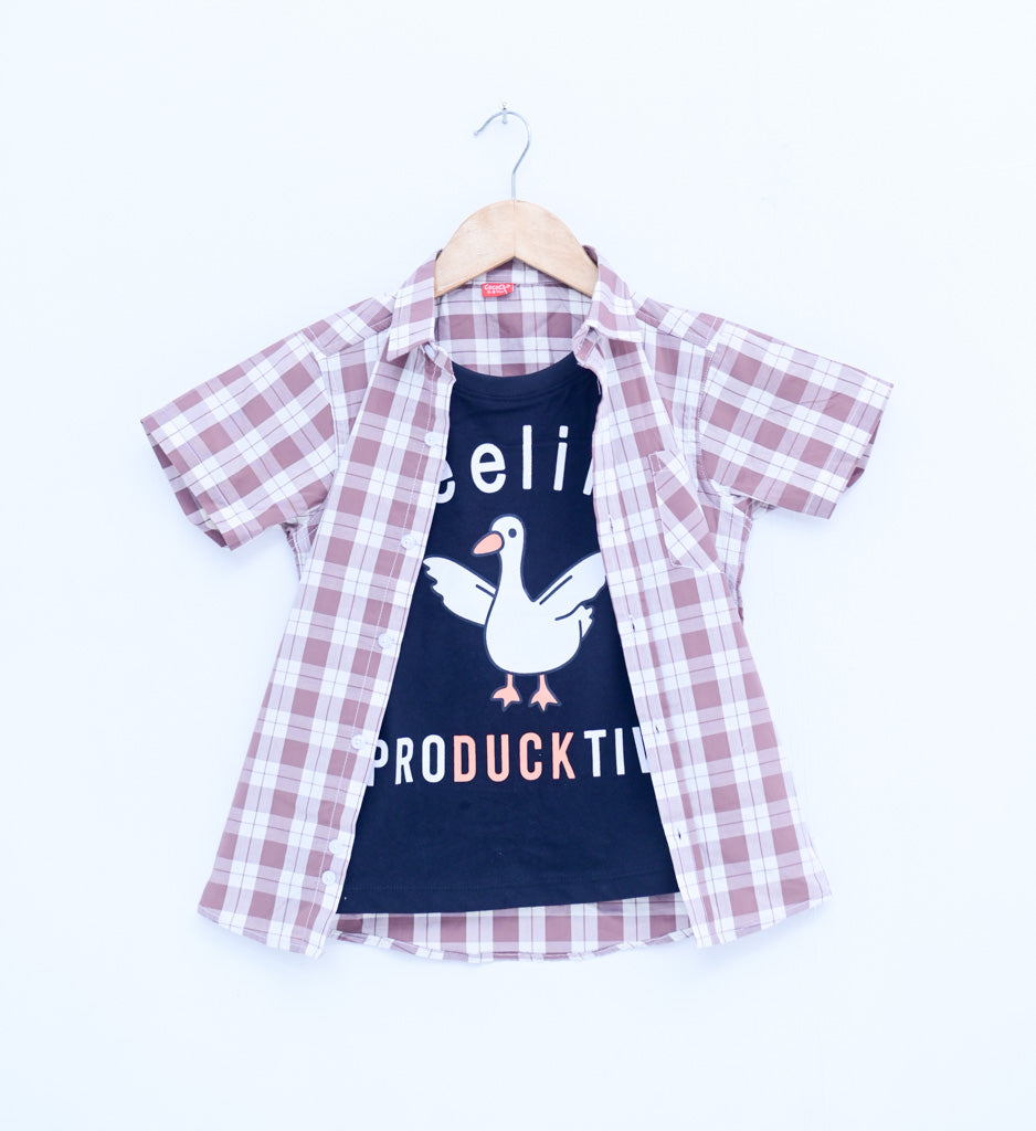Kids Stylish Casual  Double Shirt  Comfortable & Trendy Wear