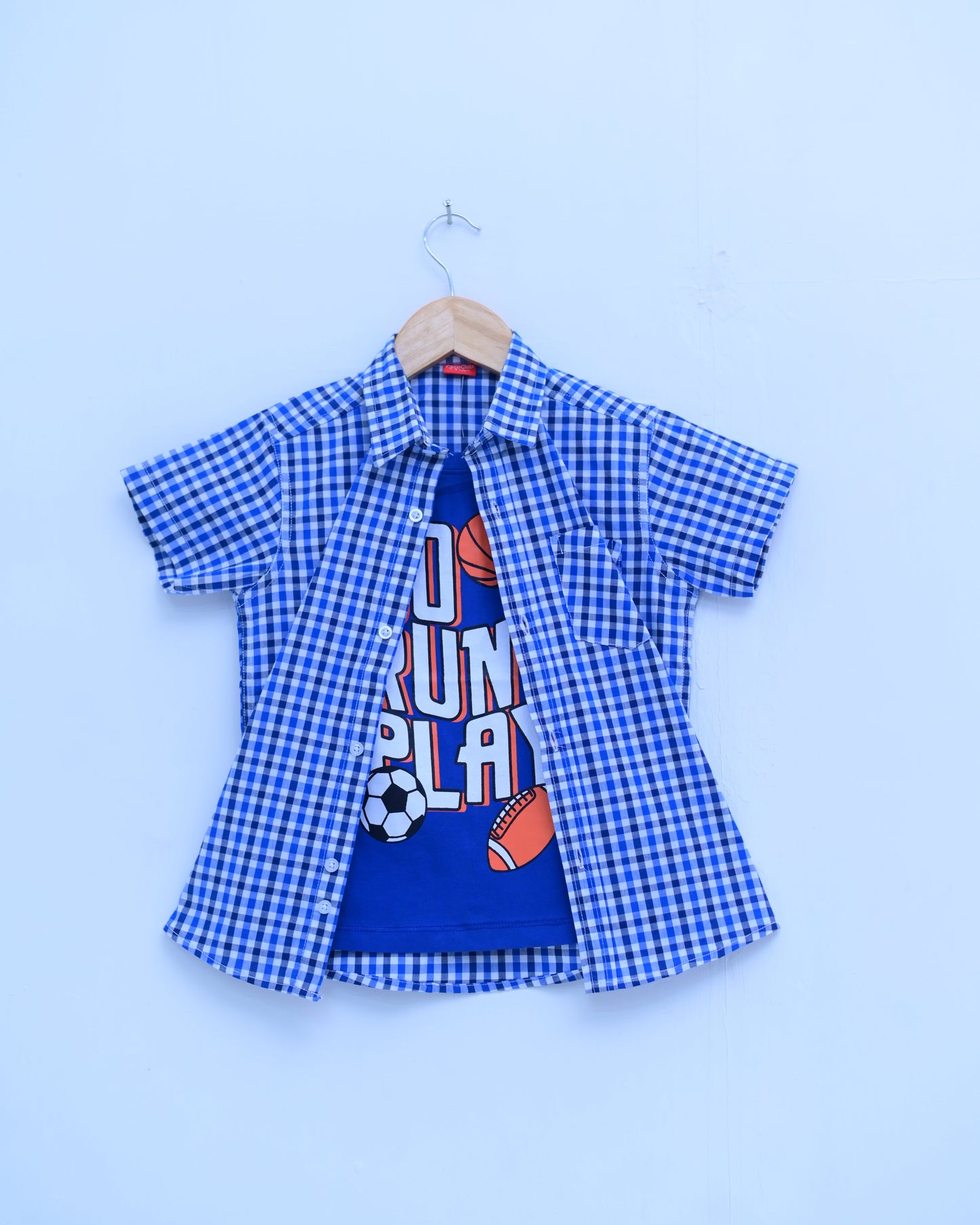 Sky Blue Double Check Shirt