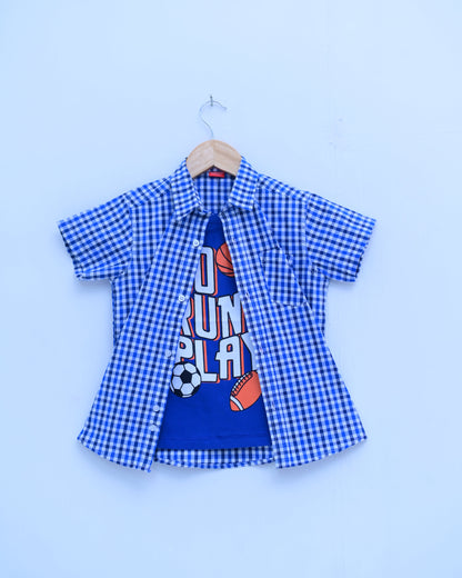 Sky Blue Double Check Shirt