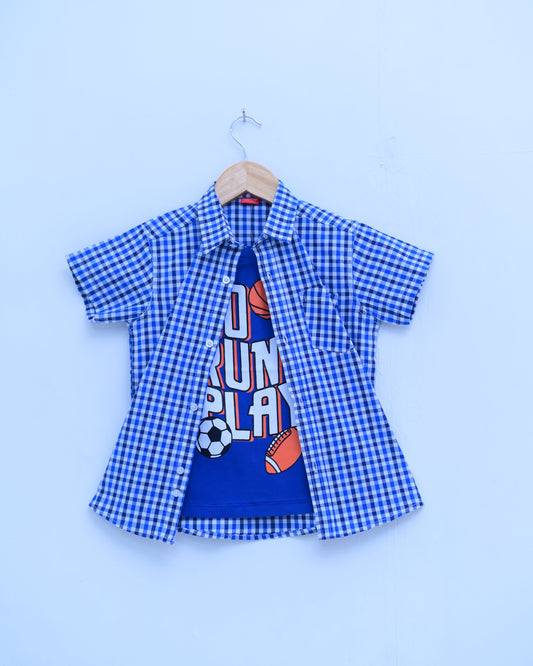 Sky Blue Double Check Shirt