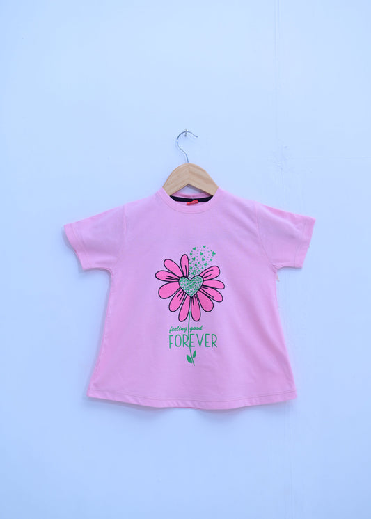 Pink Flower Girls T-Shirt