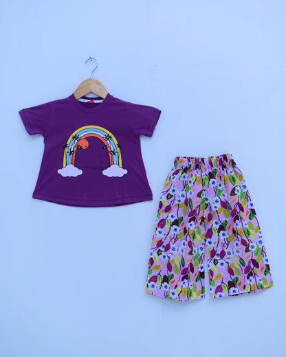 Purple Rainbow Trouser Shirt for Girls