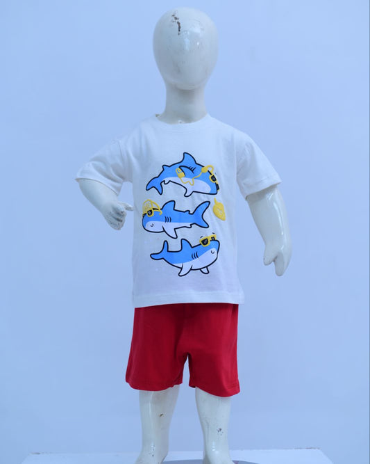 White Dolphin Boys Nicker Suit