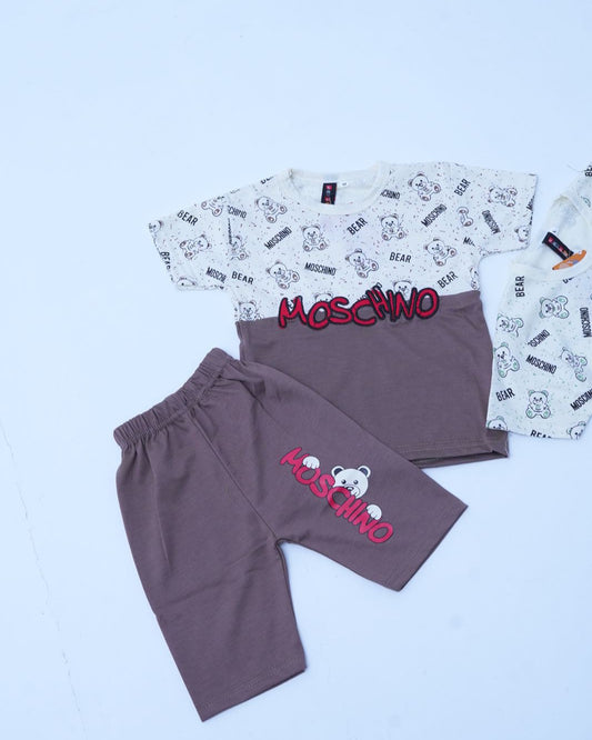 Moschino Bear Davy Gray Boys Nicker Suit