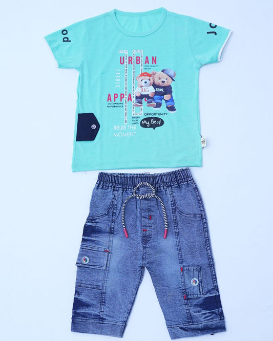 Seafoam Panda  Boys Nicker Suit