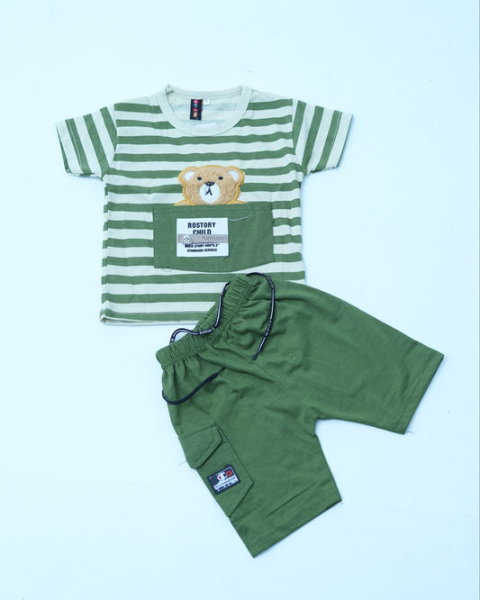 Green Teddy Bear Boys Nicker Suit