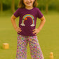 Purple Rainbow Trouser Shirt for Girls